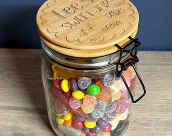 Personalised Laser Engraved Storage Jar with Clasp Lid – Custom Treat, Sweet & Pet Treat Jars