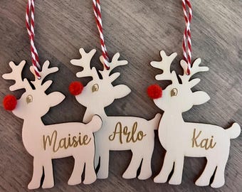 Personalised Reindeer Bauble