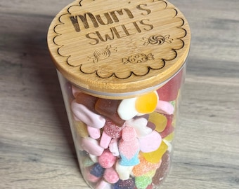 Laser Engraved Personalised Glass Storage Jars