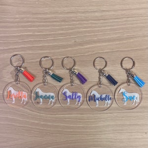 Horse/Tractor/Paw/Heart Acrylic Tassel Keyring