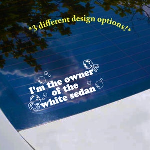 Sponge White Sedan Car Decal 3 Options