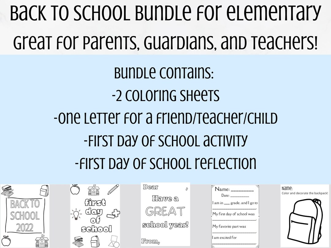 Back to School Bundle for Elementary! - Etsy