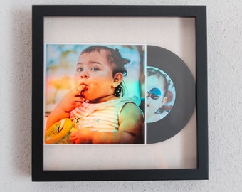 Custom Image Vinyl Cover Record |Personalized Plaque | Custom Album Jacket 7 Inches Cover |Jacket and Vinyl Included | Wall Art | Shadowbox