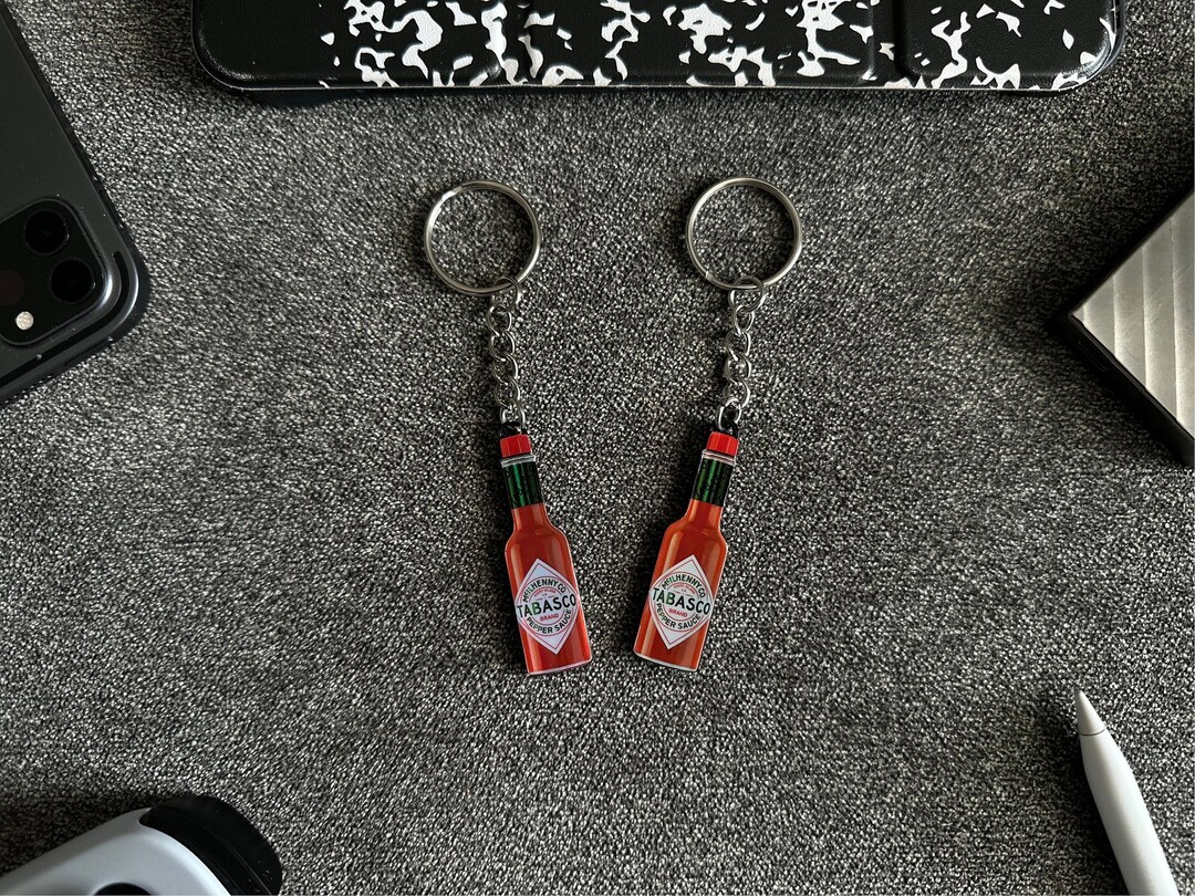 Hot Sauce X Keychain Etsy