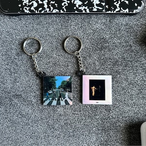 Custom Image Multicolor x Album Keychain Hanger Pendent 2 Sided Front and Back for keyrings, bags backpack, purses, lanyard, & more image 6