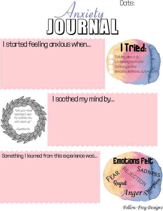 Anxiety Journal Printable | Etsy