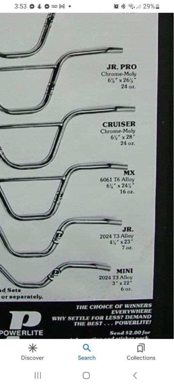 Powerlite bmx sales handlebars