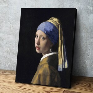 Johannes Vermeer paintings Girl with a Pearl Earring, Canvas Wall Art Painting Reproduction Ready to Hang