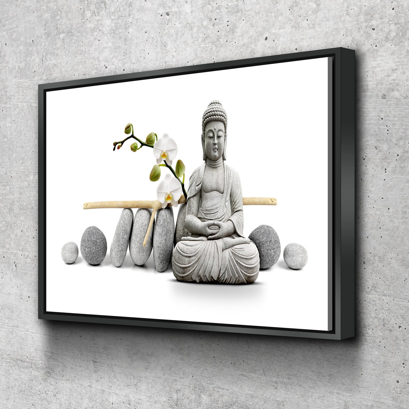 Buddha Monk Zen Stones Bathroom Wall Art Bathroom Wall Decor Etsy