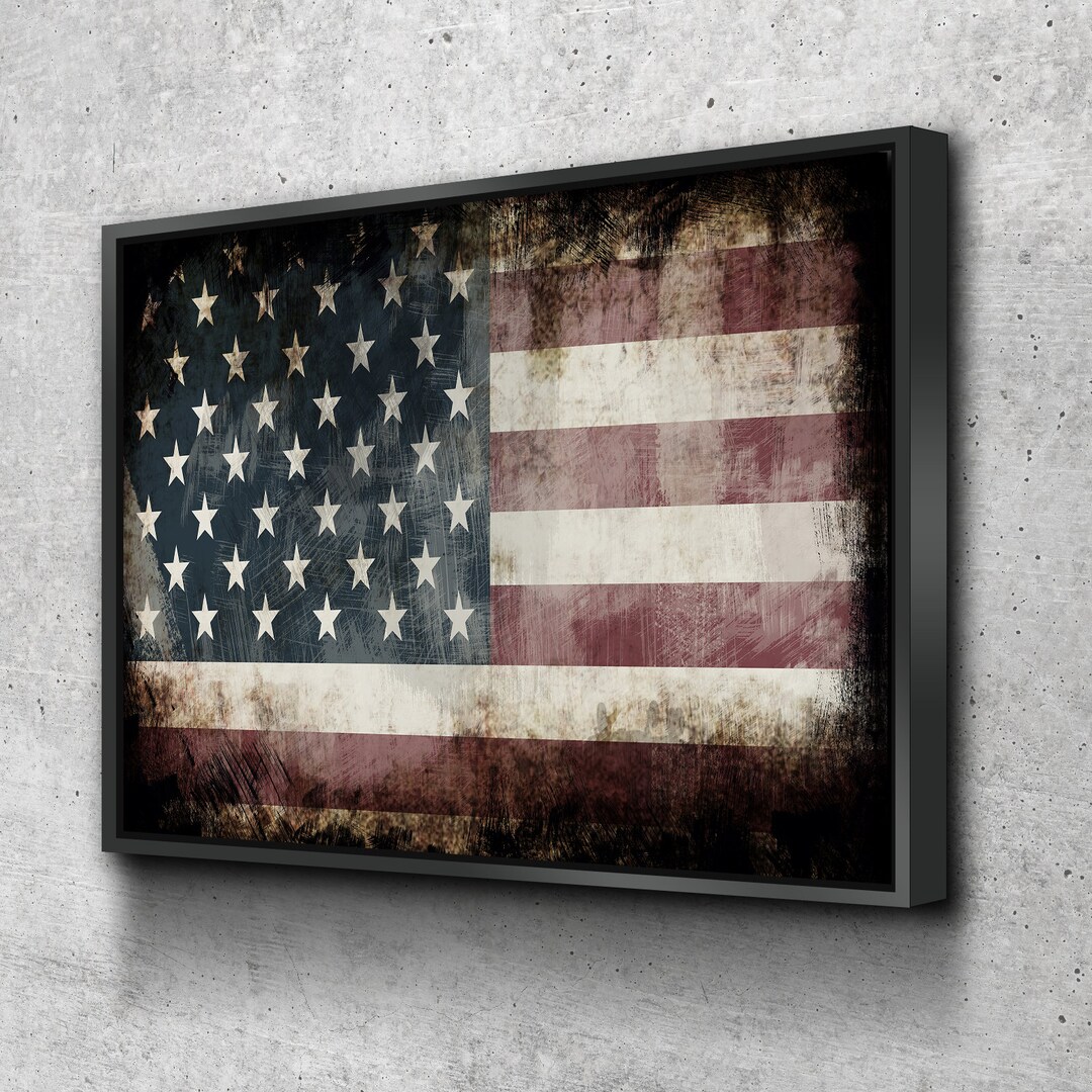 American Flag Decor American Flag Art Canvas Wall Art Poster Print