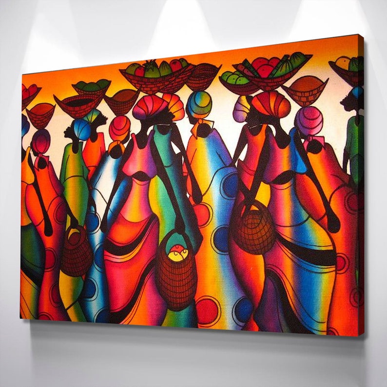African Wall Art Abstract African Art Canvas Wall Art Etsy