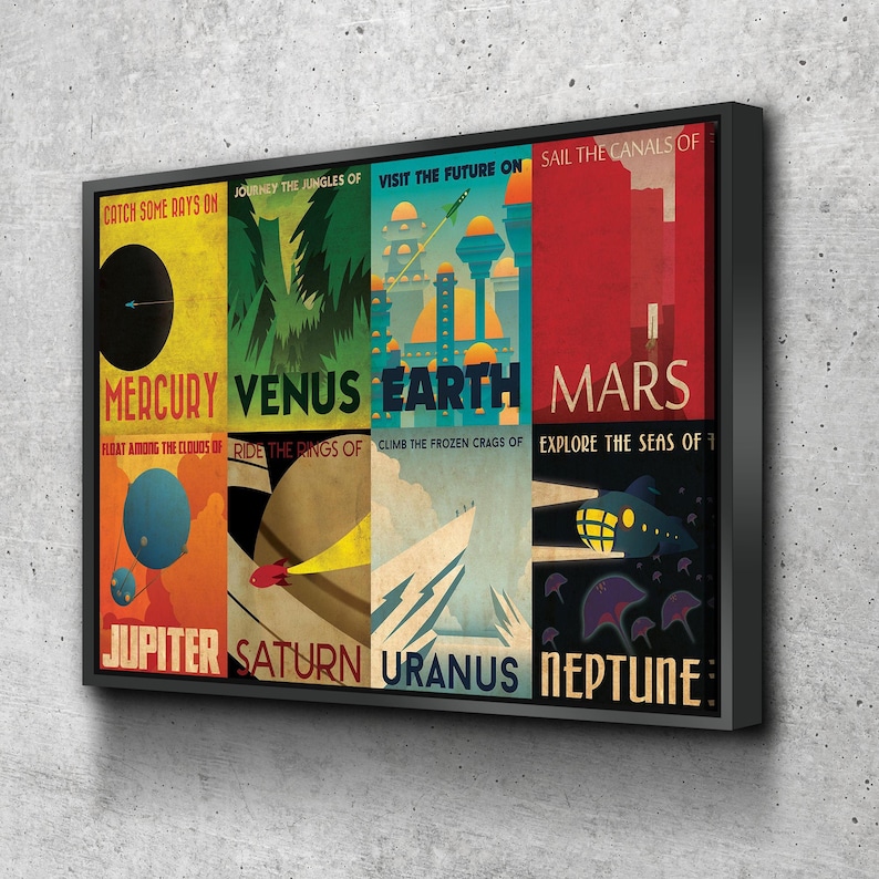 NASA Posters Space Travel Style Retro Vintage Canvas Wall Art - Etsy