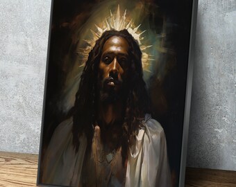 African American Wall Art | African Canvas Art | Canvas Wall Art | Black Jesus