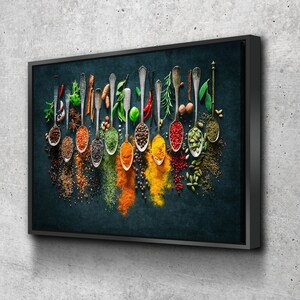 Kitchen Wall Art | Kitchen Canvas Wall Art | Kitchen Prints | Kitchen Artwork | Herbs Spices