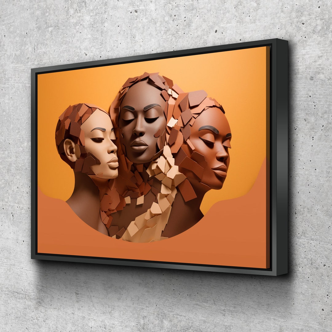 African American Wall Art African Canvas Art Canvas Wall Art Black History Month Women Faces