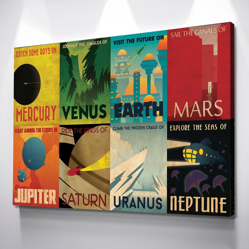 NASA Posters Space Travel Style Retro Vintage Canvas Wall Art - Etsy