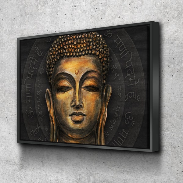 Buddha Wall Art | Buddha Canvas Painting | Large Canvas Wall Art | Smiling Buddha