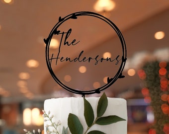 Wedding Cake Topper, Custom Cake Topper, Mr and Mrs Cake Topper, Rustic Cake Topper, Personalized Wedding Cake Topper, Last Name Cake Topper