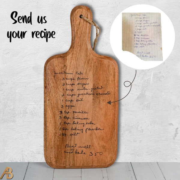 Custom Engraved Cutting Board, Handwritten Recipe Cutting Board, Family Recipe, Family Handwritten Recipe Cutting Board, Personalized