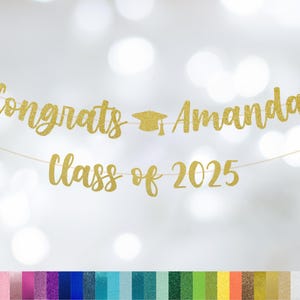 Personalized Graduation Banner, Custom Congrats Graduation Banner, Graduation Class of 2025, Congratulations, Personalized, fully assembled