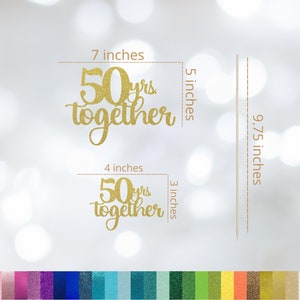 Centro de mesa 50 años juntos, decoración de mesa para fiestas, palito para centro de mesa, adornos, adorno para tarta, decoración de mesa, aniversario imagen 4