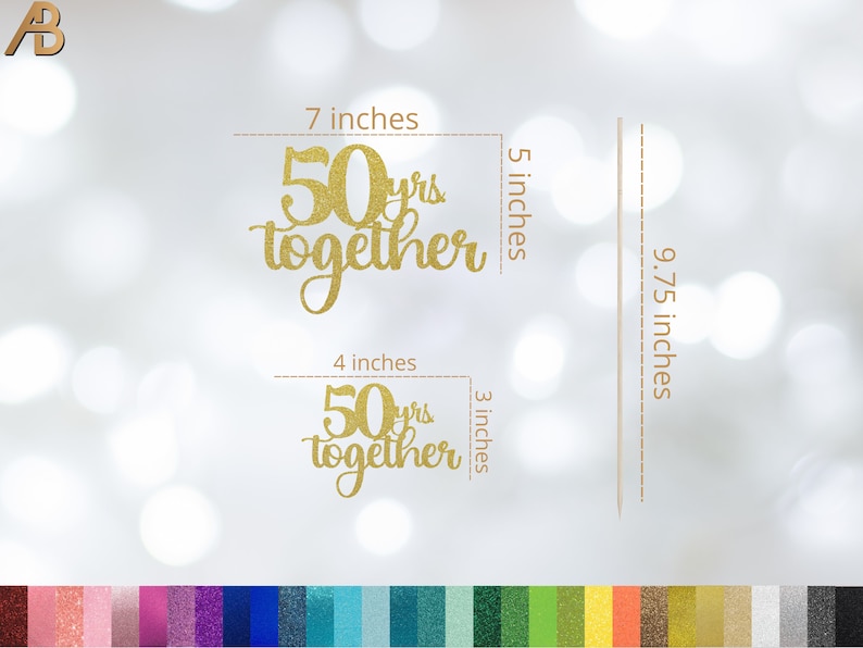 Centro de mesa 50 años juntos, decoración de mesa para fiestas, palito para centro de mesa, adornos, adorno para tarta, decoración de mesa, aniversario imagen 4