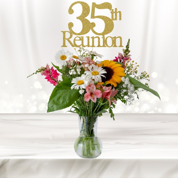 35th Reunion, Class Reunion Centerpiece, Class Reunion, Party Table Décor, Centerpiece Sticks, High School Reunion, Cutouts, Decoration