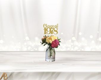 Class of 1978 Centerpiece, Class Reunion, Party Table Décor, Centerpiece Sticks, High School Reunion, Cutouts, Decoration, - Choose Color(s)