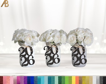 2026 Graduation Mason Jar Tag, Custom Centerpiece Decor