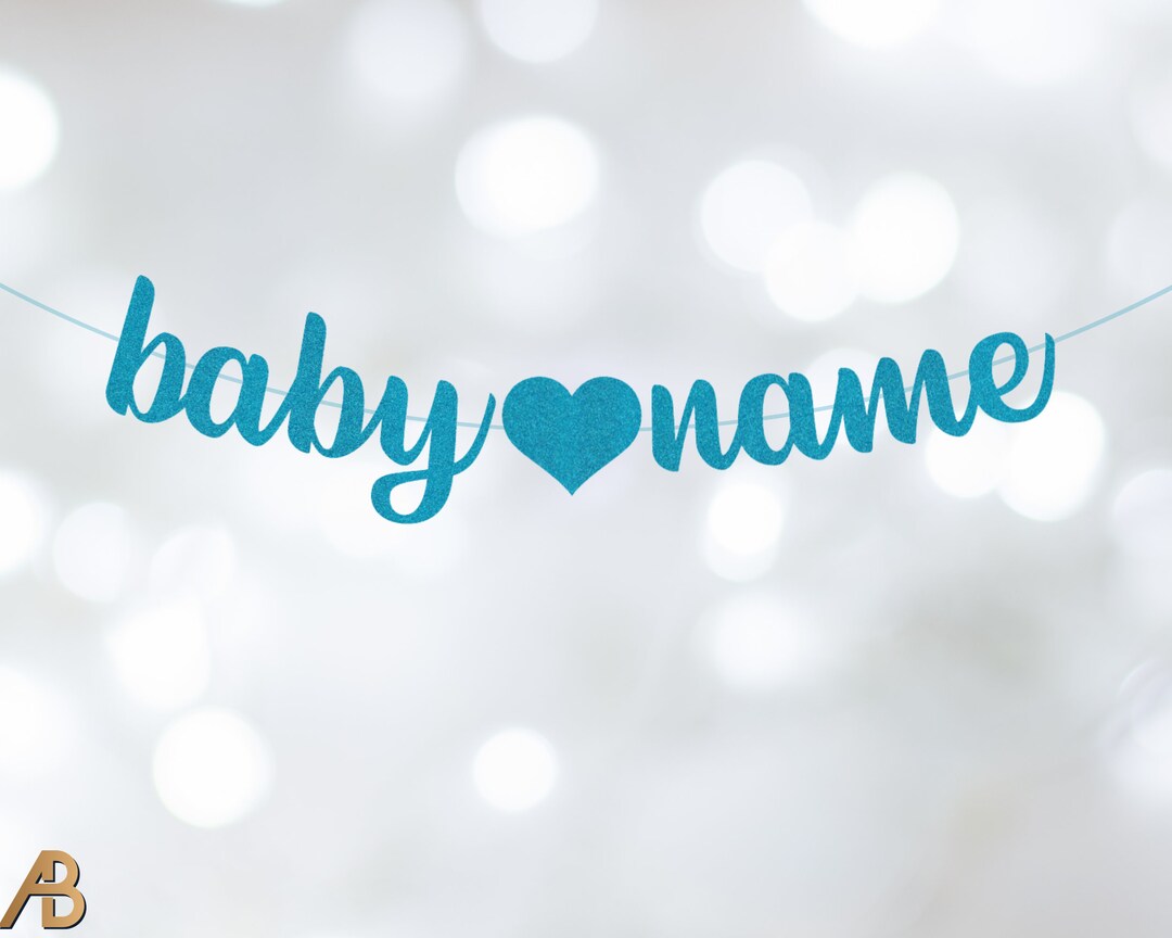Baby Name Banner, Baby Shower Banner, Baby Shower Decorations ...