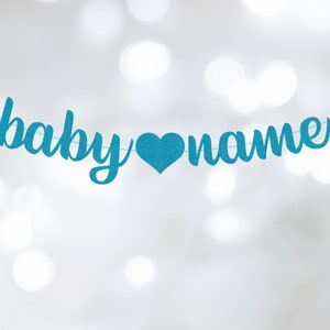Baby Name Banner, Baby Shower Banner, Baby Shower Decorations, Pregnancy Banner, Baby Announcement Banner, Glitter, It&#39;s a Boy, Pre-Strung