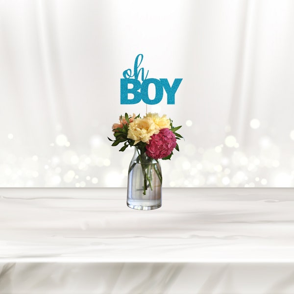 Oh Boy centerpiece stick, Baby Shower decorations, Baby Boy, Pregnancy, It's a Boy décor, sticks, party decorations, Bold - Choose Color