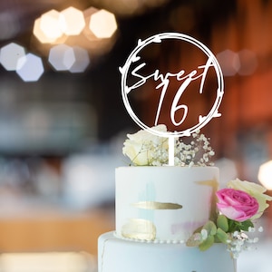 Sweet 16 Cake Topper, Custom Cake Topper, Sweet Sixteen Cake Topper, Personalized Cake Topper, 16th Birthday, Birthday Cake Topper