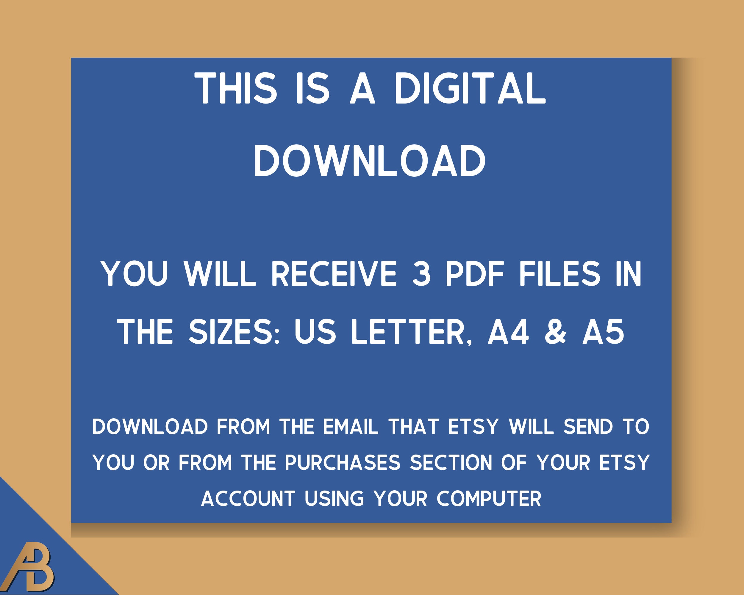 Blue Floral Planner Bundle Printable Digital Download US - Etsy