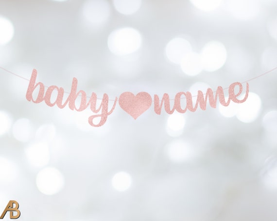 Baby Name Banner Baby Shower Banner Baby Shower Decorations - Etsy