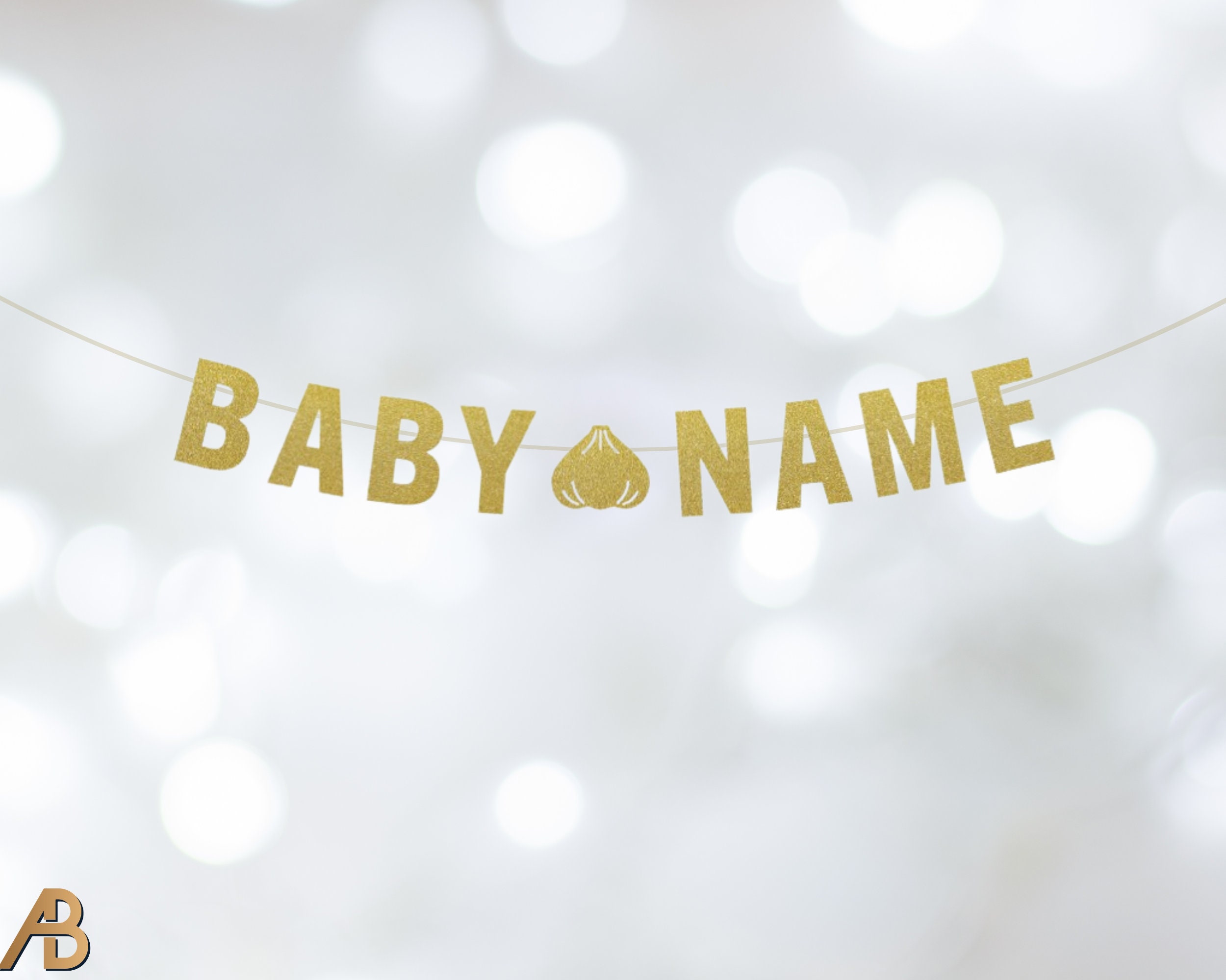 Baby Name Banner Baby Shower Banner Baby Shower Decorations - Etsy