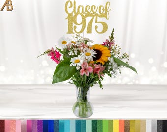 Palitos para centros de mesa de la Clase de 1975, Reunión de Clases, Decoración de Mesas para Fiestas, Palitos para Centros de Mesa, Reunión de Preparatoria, Recortes, Decoración