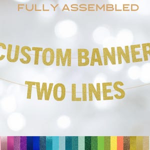 Custom Two Line Banner, Custom Party Decorations, Custom Birthday Banner, Bridal Shower Banner, Engagement Party Banner, Custom Event Banner