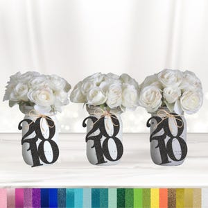 2010 Mason Jar Tags, Class Reunion, Class of 2010, Centerpiece, Decoration, High School Reunion, College Reunion - Any Color