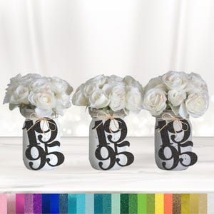 1995 Mason Jar Tags, Class Reunion, Class of 1995, Centerpiece, Decoration, High School Reunion, College Reunion - Any Color