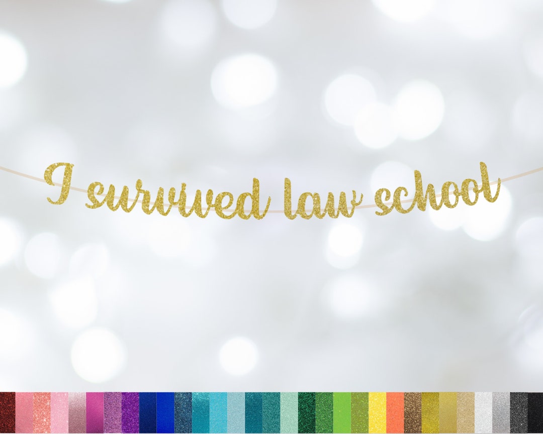 I Survived Law School Banner - Lawyer Graduation Party Decorations For Class Of 2025 Celebrations