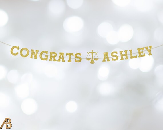 Glitter "Class Of 2023" Graduation Banner - Lawyer Grad Decor, Law School Party Supplies, Pre-Assembled