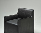 Melora armchair in black aniline leather