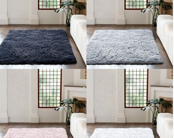 Fluffy Rugs Large Shaggy Rug Bedroom Living Room Anti Slip Soft Carpet Floor Mat