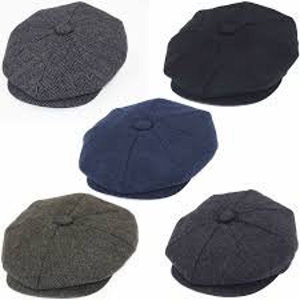 Peaky Blinders Hat Mens Newsboy Flat Cap Herringbone Hat Newsboy Cap