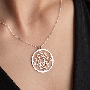 Heilige Sri Yantra Orgonit Halskette Mit Tigerauge