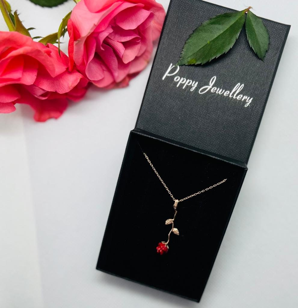 Beauty and the Beast Rose Necklace Etsy UK