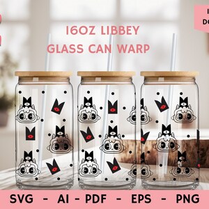 Cartoon character Svg 16 Oz Glass Can Warp libbey / Anime /Game SVG / Beer Glass Wrap  / Svg / digital file