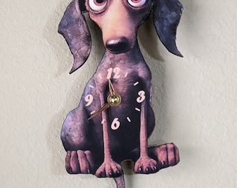Whimsical Dog Clocks with wagging tail