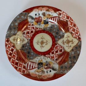 Antike handbemalte Satsuma Ware Teller